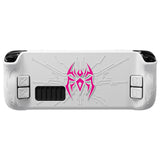 PlayVital Cyber Spider Protective Case for Steam Deck OLED/LCD, Anti-Slip Silicone Grip Cover with Back Button Enhancements, Thumb Grips and Trackpad Skins - White - ZEVSDP002