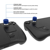 PlayVital Diamond Grain & Crack Bomb Design Ergonomic Stick Caps Thumb Grips for Steam Deck LCD & OLED, for PS Portal Remote Player with 3 Height Convex and Concave - Blue - YFSDM040