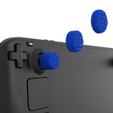 PlayVital Diamond Grain & Crack Bomb Design Ergonomic Stick Caps Thumb Grips for Steam Deck LCD & OLED, for PS Portal Remote Player with 3 Height Convex and Concave - Blue - YFSDM040