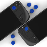 PlayVital Diamond Grain & Crack Bomb Design Ergonomic Stick Caps Thumb Grips for Steam Deck LCD & OLED, for PS Portal Remote Player with 3 Height Convex and Concave - Blue - YFSDM040