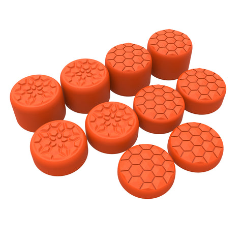 PlayVital Diamond Grain & Crack Bomb Design Ergonomic Stick Caps Thumb Grips for Steam Deck LCD & OLED, for PS Portal Remote Player with 3 Height Convex and Concave - Orange - YFSDM042