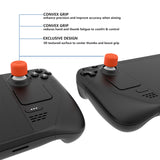 PlayVital Diamond Grain & Crack Bomb Design Ergonomic Stick Caps Thumb Grips for Steam Deck LCD & OLED, for PS Portal Remote Player with 3 Height Convex and Concave - Orange - YFSDM042