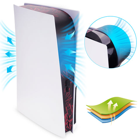 PlayVital Dust Filter and Port Plug Set for PS5 Disc & Digital Console – Breathable Anti-Dust Cover Net with 12 Silicone Plugs, Easy-Install Dust Proof Kit for PS5 Accessories - Clown Hahaha - DTAPFV003