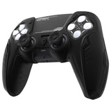 PlayVital Futuristic CyberMech Design Silicone Grip Skin with Thumb Grips for PS5 Wireless Controller, Compatible with PS5 Official Charging Dock - Black - CHXPFP001