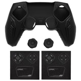 PlayVital Futuristic CyberMech Design Silicone Grip Skin with Thumb Grips for PS5 Wireless Controller, Compatible with PS5 Official Charging Dock - Black - CHXPFP001