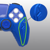 PlayVital Futuristic CyberMech Design Silicone Grip Skin with Thumb Grips for PS5 Wireless Controller, Compatible with PS5 Official Charging Dock - Blue - CHXPFP003