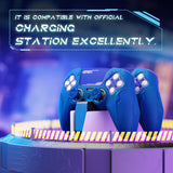 PlayVital Futuristic CyberMech Design Silicone Grip Skin with Thumb Grips for PS5 Wireless Controller, Compatible with PS5 Official Charging Dock - Blue - CHXPFP003