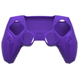 PlayVital Futuristic CyberMech Design Silicone Grip Skin with Thumb Grips for PS5 Wireless Controller, Compatible with PS5 Official Charging Dock - Purple - CHXPFP005