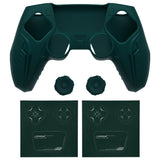 PlayVital Futuristic CyberMech Design Silicone Grip Skin with Thumb Grips for PS5 Wireless Controller, Compatible with PS5 Official Charging Dock - Racing Green - CHXPFP004