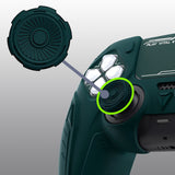 PlayVital Futuristic CyberMech Design Silicone Grip Skin with Thumb Grips for PS5 Wireless Controller, Compatible with PS5 Official Charging Dock - Racing Green - CHXPFP004