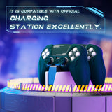 PlayVital Futuristic CyberMech Design Silicone Grip Skin with Thumb Grips for PS5 Wireless Controller, Compatible with PS5 Official Charging Dock - Racing Green - CHXPFP004