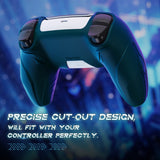 PlayVital Futuristic CyberMech Design Silicone Grip Skin with Thumb Grips for PS5 Wireless Controller, Compatible with PS5 Official Charging Dock - Racing Green - CHXPFP004