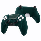 PlayVital Futuristic CyberMech Design Silicone Grip Skin with Thumb Grips for PS5 Wireless Controller, Compatible with PS5 Official Charging Dock - Racing Green - CHXPFP004