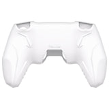 PlayVital Futuristic CyberMech Design Silicone Grip Skin with Thumb Grips for PS5 Wireless Controller, Compatible with PS5 Official Charging Dock - White - CHXPFP002