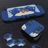PlayVital for Nintendo Switch 2 Skin Full Set (2-Pack) - Good Night Bear Protective Vinyl Decal Stickers for Switch 2 Console, Joycons, Handle Grips & Dock | No Residue, Anti-Scratch - Midnight Blue - YUDNT026