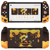 PlayVital Good Night Bear Dockable Protective Case for Nintendo Switch 2 - Detachable Silicone Joycon Grips & Shockproof Back Cover with Cute Bear Thumbs Caps - Brown - WNXNTM002
