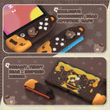 PlayVital Good Night Bear Dockable Protective Case for Nintendo Switch 2 - Detachable Silicone Joycon Grips & Shockproof Back Cover with Cute Bear Thumbs Caps - Brown - WNXNTM002