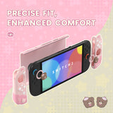 PlayVital Good Night Bear Dockable Protective Case for Nintendo Switch 2 - Detachable Silicone Joycon Grips & Shockproof Back Cover with Cute Bear Thumbs Caps - Pink - WNXNTM003