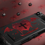 PlayVital Protective Case for Nintendo Switch 2, Kawaii Gothic Imp Series Silicone Grips + Dockable Hard Case Shell for Switch 2 with Thumb Grips & Sticker, Shockproof Protection Cover - Black - GELNTP001
