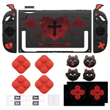 PlayVital Protective Case for Nintendo Switch 2, Kawaii Gothic Imp Series Silicone Grips + Dockable Hard Case Shell for Switch 2 with Thumb Grips & Sticker, Shockproof Protection Cover - Black - GELNTP001