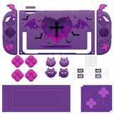 PlayVital Protective Case for Nintendo Switch 2, Kawaii Gothic Imp Series Silicone Grips + Dockable Hard Case Shell for Switch 2 with Thumb Grips & Sticker, Shockproof Protection Cover - Purple - GELNTP002