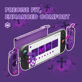 PlayVital Protective Case for Nintendo Switch 2, Kawaii Gothic Imp Series Silicone Grips + Dockable Hard Case Shell for Switch 2 with Thumb Grips & Sticker, Shockproof Protection Cover - Purple - GELNTP002