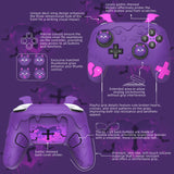 PlayVital Gothic Imp Series Silicone Cover for Nintendo Switch 2 Pro Controller, Cute Protective Skin Case for Switch 2 Pro Controller with Back Button Caps & Thumb Grip & Sticker - Purple - GTVPTP002