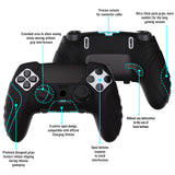 PlayVital Guardian Edition Anti-Slip Ergonomic Silicone Cover Case for ps5 Edge Controller, Soft Rubber Protector Skin for ps5 Edge Wireless Controller with Thumb Grip Caps - Black - EHPFP001