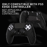 PlayVital Guardian Edition Anti-Slip Ergonomic Silicone Cover Case for ps5 Edge Controller, Soft Rubber Protector Skin for ps5 Edge Wireless Controller with Thumb Grip Caps - Black - EHPFP001