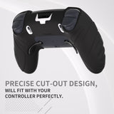 PlayVital Guardian Edition Anti-Slip Ergonomic Silicone Cover Case for ps5 Edge Controller, Soft Rubber Protector Skin for ps5 Edge Wireless Controller with Thumb Grip Caps - Black - EHPFP001