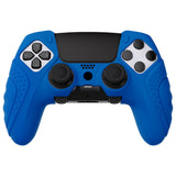 PlayVital Guardian Edition Anti-Slip Ergonomic Silicone Cover Case for ps5 Edge Controller, Soft Rubber Protector Skin for ps5 Edge Wireless Controller with Thumb Grip Caps - Blue - EHPFP008