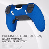 PlayVital Guardian Edition Anti-Slip Ergonomic Silicone Cover Case for ps5 Edge Controller, Soft Rubber Protector Skin for ps5 Edge Wireless Controller with Thumb Grip Caps - Blue - EHPFP008