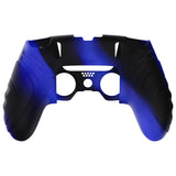 PlayVital Guardian Edition Anti-Slip Ergonomic Silicone Cover Case for ps5 Edge Controller, Soft Rubber Protector Skin for ps5 Edge Wireless Controller with Thumb Grip Caps - Blue & Black - EHPFP009