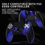 PlayVital Guardian Edition Anti-Slip Ergonomic Silicone Cover Case for ps5 Edge Controller, Soft Rubber Protector Skin for ps5 Edge Wireless Controller with Thumb Grip Caps - Blue & Black - EHPFP009