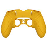 PlayVital Guardian Edition Anti-Slip Ergonomic Silicone Cover Case for ps5 Edge Controller, Soft Rubber Protector Skin for ps5 Edge Wireless Controller with Thumb Grip Caps - Caution Yellow - EHPFP012