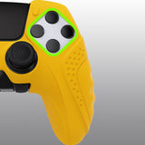 PlayVital Guardian Edition Anti-Slip Ergonomic Silicone Cover Case for ps5 Edge Controller, Soft Rubber Protector Skin for ps5 Edge Wireless Controller with Thumb Grip Caps - Caution Yellow - EHPFP012