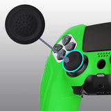 PlayVital Guardian Edition Anti-Slip Ergonomic Silicone Cover Case for ps5 Edge Controller, Soft Rubber Protector Skin for ps5 Edge Wireless Controller with Thumb Grip Caps - Green - EHPFP010