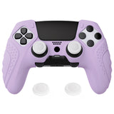 PlayVital Guardian Edition Anti-Slip Ergonomic Silicone Cover Case for ps5 Edge Controller, Soft Rubber Protector Skin for ps5 Edge Wireless Controller with Thumb Grip Caps - Mauve Purple - EHPFP005