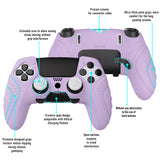 PlayVital Guardian Edition Anti-Slip Ergonomic Silicone Cover Case for ps5 Edge Controller, Soft Rubber Protector Skin for ps5 Edge Wireless Controller with Thumb Grip Caps - Mauve Purple - EHPFP005