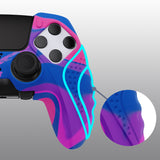 PlayVital Guardian Edition Anti-Slip Ergonomic Silicone Cover Case for ps5 Edge Controller, Soft Rubber Protector Skin for ps5 Edge Wireless Controller with Thumb Grip Caps - Pink & Purple & Blue - EHPFP013