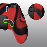 PlayVital Guardian Edition Anti-Slip Ergonomic Silicone Cover Case for ps5 Edge Controller, Soft Rubber Protector Skin for ps5 Edge Wireless Controller with Thumb Grip Caps - Red & Black - EHPFP007