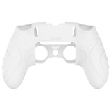 PlayVital Guardian Edition Anti-Slip Ergonomic Silicone Cover Case for ps5 Edge Controller, Soft Rubber Protector Skin for ps5 Edge Wireless Controller with Thumb Grip Caps - White - EHPFP002