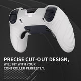 PlayVital Guardian Edition Anti-Slip Ergonomic Silicone Cover Case for ps5 Edge Controller, Soft Rubber Protector Skin for ps5 Edge Wireless Controller with Thumb Grip Caps - White - EHPFP002