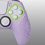 PlayVital Guardian Edition Mauve Purple Ergonomic Soft Anti-slip Controller Silicone Case Cover, Rubber Protector Skins with White Joystick Caps for PS5 Controller - YHPF009