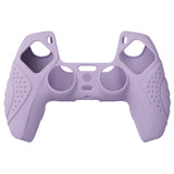 PlayVital Guardian Edition Mauve Purple Ergonomic Soft Anti-slip Controller Silicone Case Cover, Rubber Protector Skins with White Joystick Caps for PS5 Controller - YHPF009