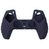 PlayVital Guardian Edition Midnight Blue Ergonomic Soft Anti-slip Controller Silicone Case Cover, Rubber Protector Skins with Black Joystick Caps for PS5 Controller - YHPF003