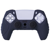 PlayVital Guardian Edition Midnight Blue Ergonomic Soft Anti-slip Controller Silicone Case Cover, Rubber Protector Skins with Black Joystick Caps for PS5 Controller - YHPF003