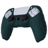 PlayVital Guardian Edition Racing Green Ergonomic Soft Anti-slip Controller Silicone Case Cover, Rubber Protector Skins with Black Joystick Caps for PS5 Controller - YHPF004