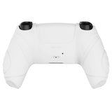 PlayVital Guardian Edition White Ergonomic Soft Anti-slip Controller Silicone Case Cover, Rubber Protector Skins with White Joystick Caps for PS5 Controller - YHPF002