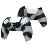 PlayVital Guardian Edition New Hope Gray & Black Ergonomic Soft Anti-slip Controller Silicone Case Cover, Rubber Protector Skins with Black Joystick Caps for PS5 Controller - YHPF031